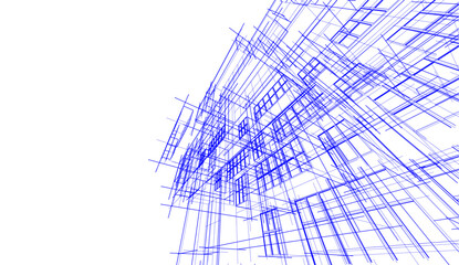 Modern architecture building vector 3d illustration