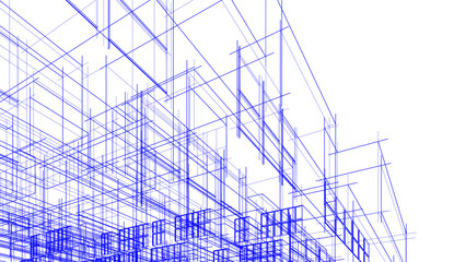Fototapeta premium Modern architecture building vector 3d illustration