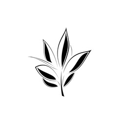 Minimalist leaf art logo