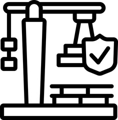 Construction crane icon outline vector. Bank money. Federal debt