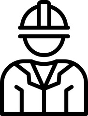 Construction worker icon outline vector. Grant money. Debt federal