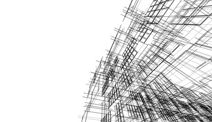 Modern architecture building vector 3d illustration