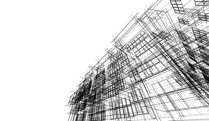 Modern architecture building vector 3d illustration