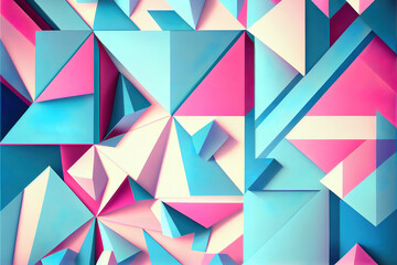 colorful abstract geometric shapes lines, circles, rectangulars, as retro futuristic background, made with generative ai