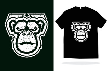 Modern t shirt vector template. Print ready Gorilla t shirt design