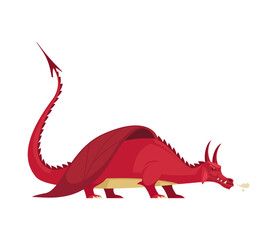 Funny Dragon Cartoon Composition