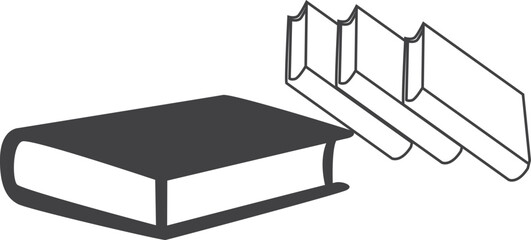 Book icon, textbook icon black vector