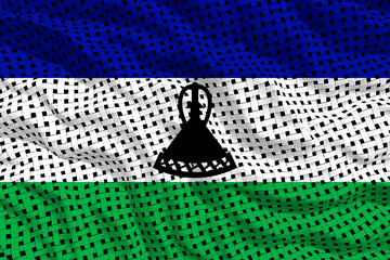 National flag  of Lesotho. Background  with flag  of Lesotho