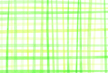 背景素材_水彩チェック_黄緑