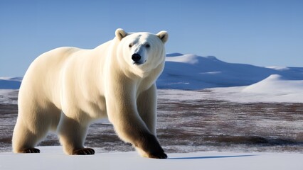 Obraz na płótnie Canvas polar bear in the snow, generative ai