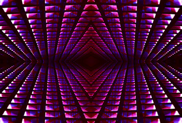 Geometric shapes in lines pattern in dimensional fantasy atmosphere