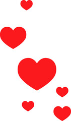 Small hearts frame decor element flat icon