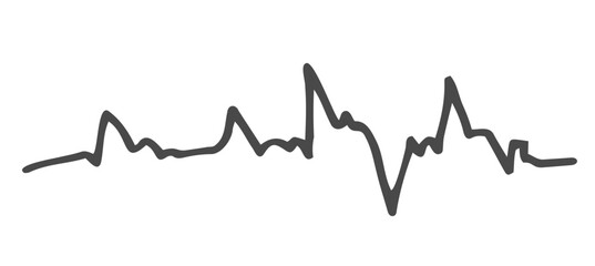Outline heartbeat icon isolated on white, medicine sign, sketch vector stock illustration