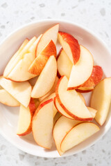 Sliced red apples