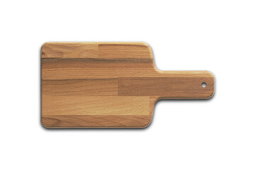 Wooden Cutting board mockup isolated on white background. 3d rendering.