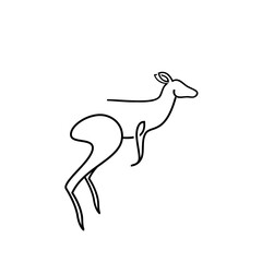 Minimalist kangaroo line art logo