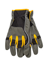 Construction safety gloves isolated on white, including clipping path