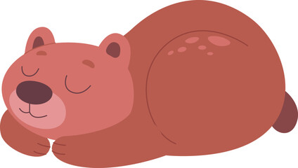 Funny cartoon mother bear flat icon Cute animal