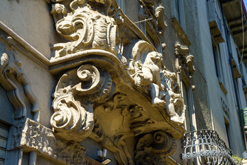 Balcony along viale Certosa in Milan, Italy - obrazy, fototapety, plakaty