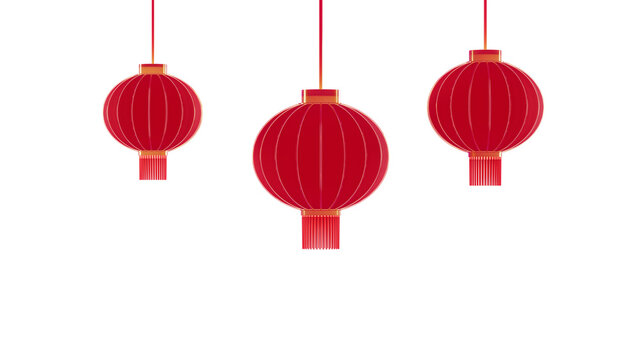 red chinese lantern new year decoration 3Drendering