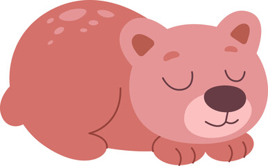 Cute baby bear flat icon Funny wild animal