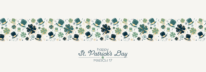 Happy St. Patrick's Day banner.