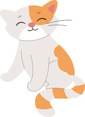 Cute cat sitting flat icon Funny domestic animal
