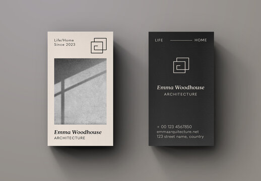Vertical Personal Business Card Layout