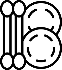 Sterile swab icon outline vector. Cotton ear. Makeup care