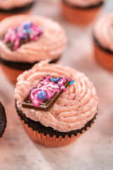 Chocolate strawberry cupcakes