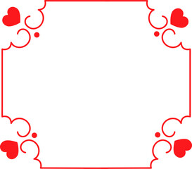 Frame with hearts and curls flat icon Wall decor