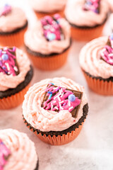 Chocolate strawberry cupcakes