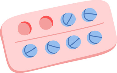 Birth control pills flat icon Female health care