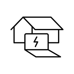 Home renewable energy line icon