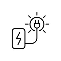Home renewable energy line icon