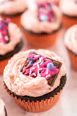 Chocolate strawberry cupcakes