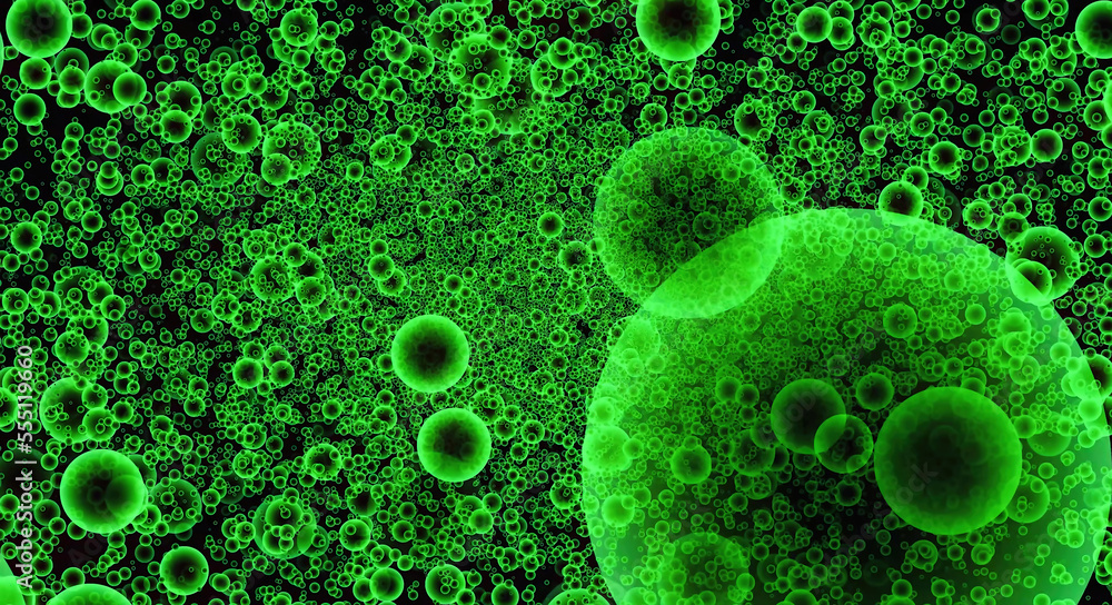 Poster abstract background with beautiful green cicles.