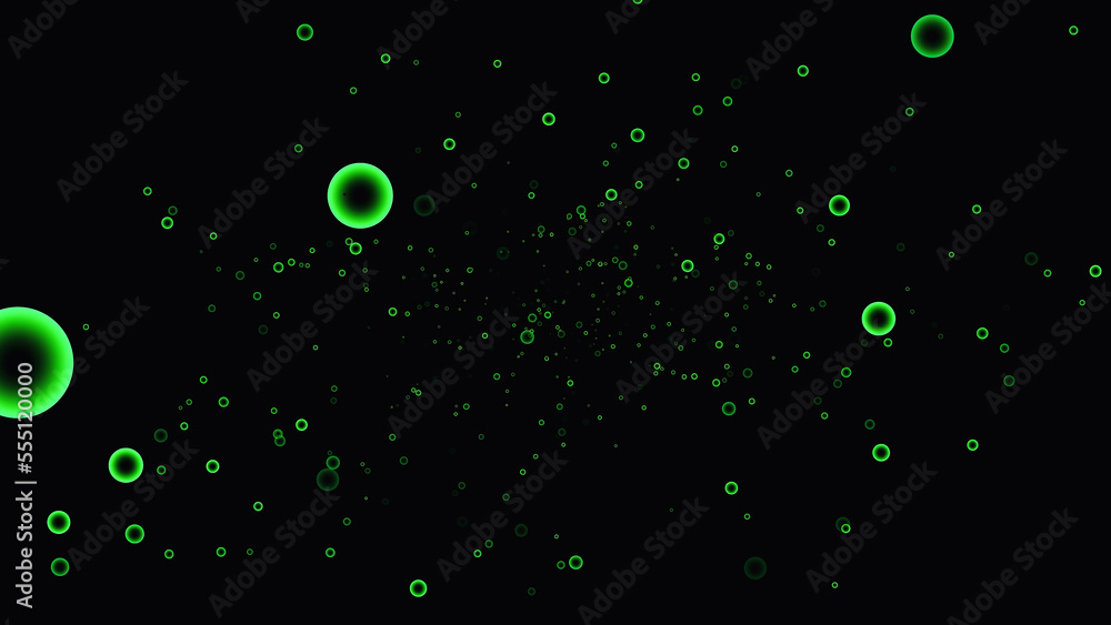 Poster abstract background with beautiful green cicles.