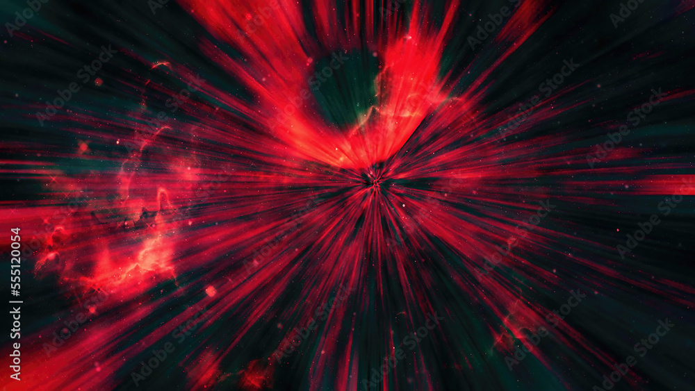 Poster cosmic space and stars, cosmic abstract background and red light effect. beautiful galaxy.