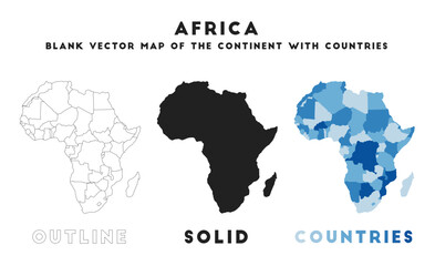 Africa map. Borders of Africa for your infographic. Vector continent shape. Vector illustration.