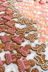 Christmas gingerbread cookies with royal icing