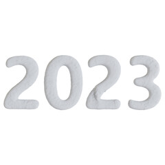 Number 2023 new year 3d render