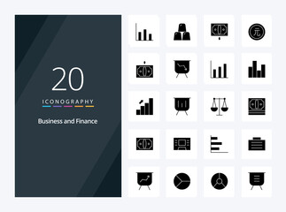 Fototapeta na wymiar 20 Finance Solid Glyph icon for presentation. Vector icons illustration