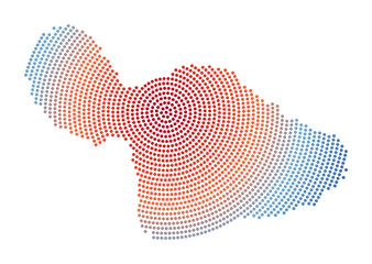 Maui dotted map. Digital style shape of Maui. Tech icon of the island with gradient dots. Neat vector illustration.