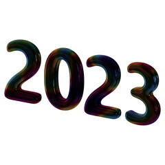 Number 2023 new year 3d render