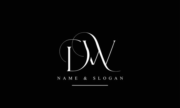 WD, DW, W, D abstract letters logo monogram