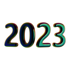 Number 2023 new year 3d render