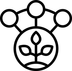 Smart plant data icon outline vector. Future agriculture. Gps control