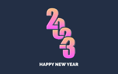 new year 2023 Pink logo design. Vector illustration