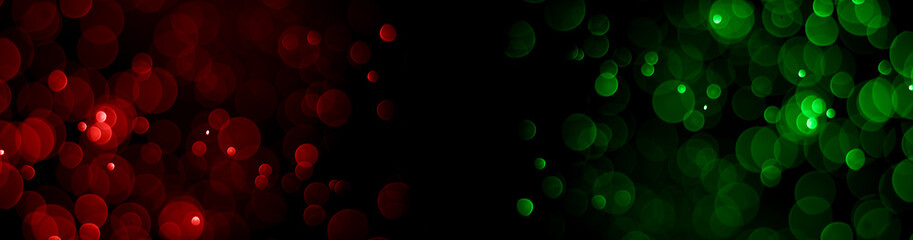 Red and Green bokeh background, Dark Background Beautiful Glow Bokeh.